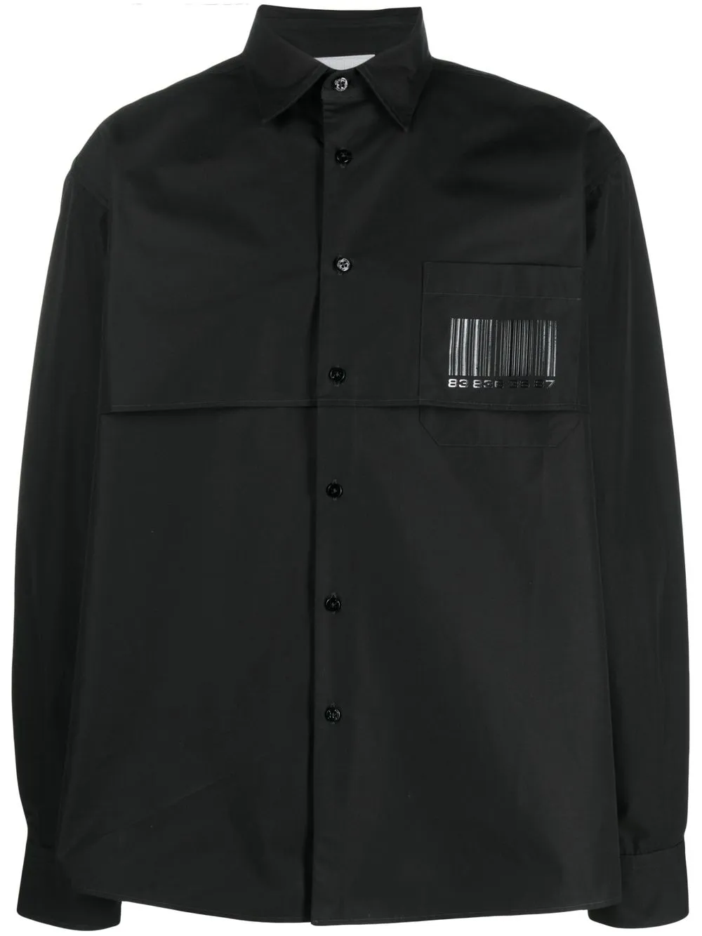 Vtmnts Logo-embossed Shirt In Black