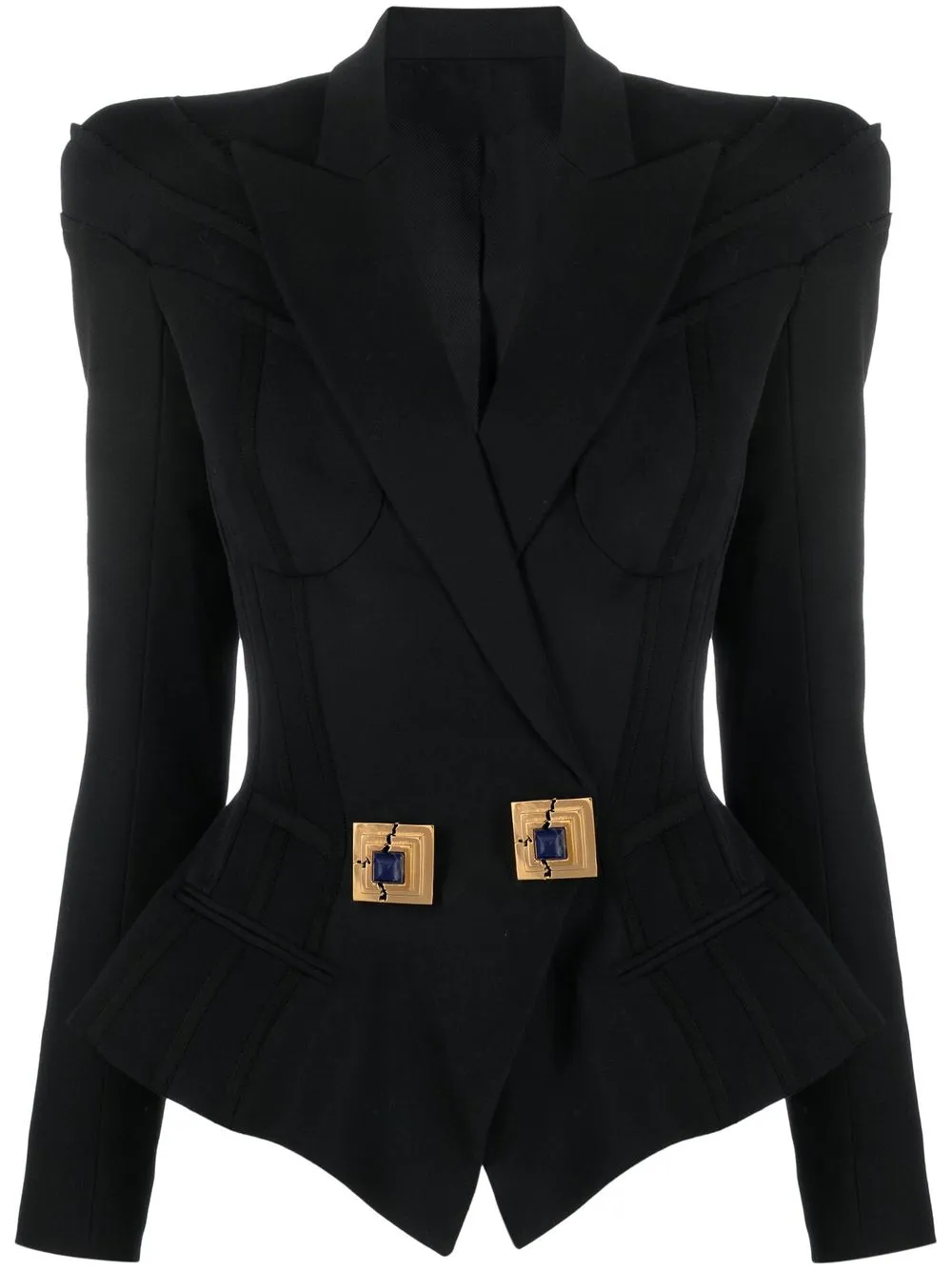 

Balmain jewel-buttons double-breasted blazer - Black