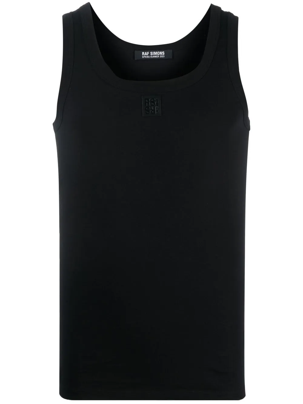 

Raf Simons logo-patch cotton tank top - Black