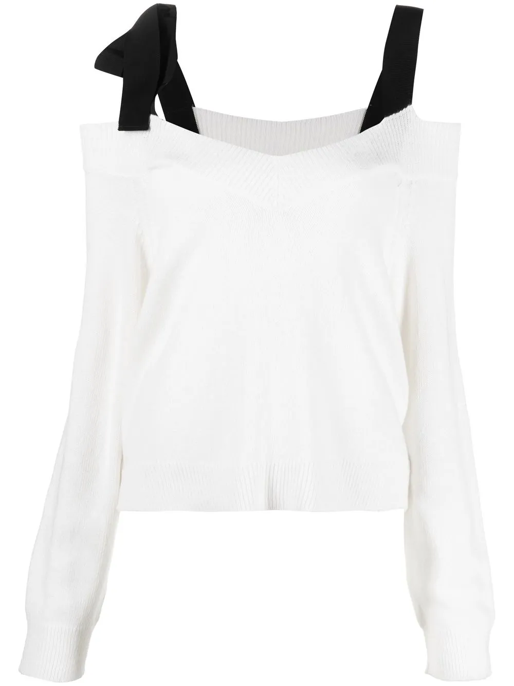 

RED Valentino fine knit off-shoulder jumper - White