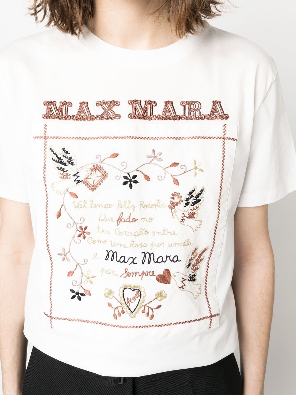 Max Mara T-shirt met tekst Wit