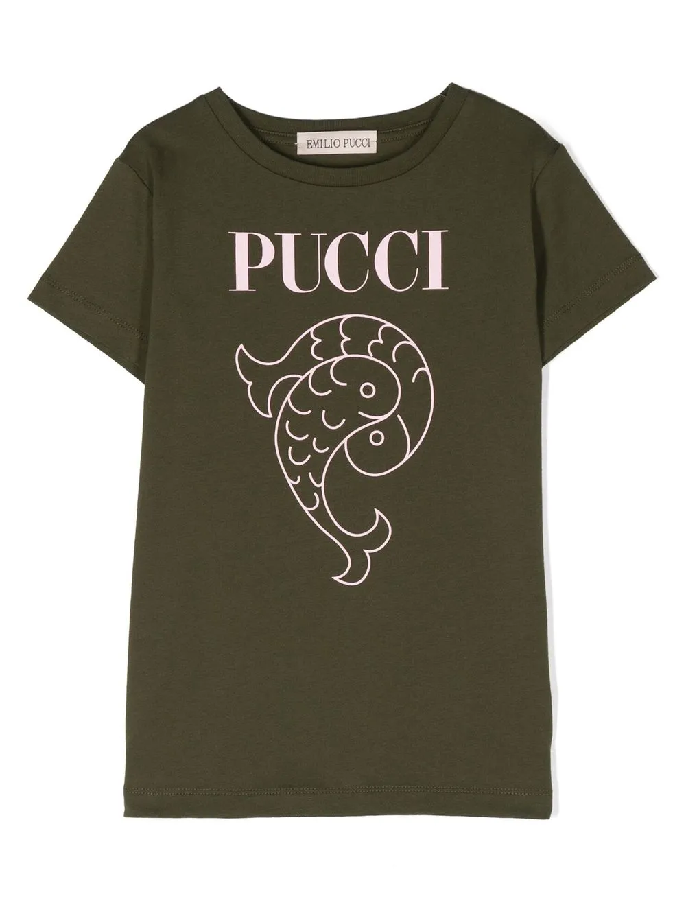 Pucci Junior Kids' Logo-print Cotton T-shirt In Green