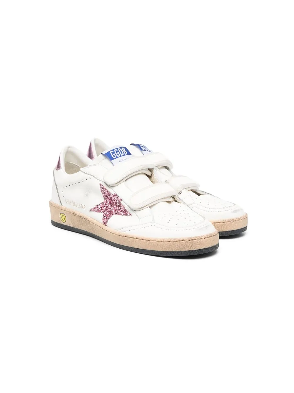 

Golden Goose Kids Ball Star touch-strap sneakers - White