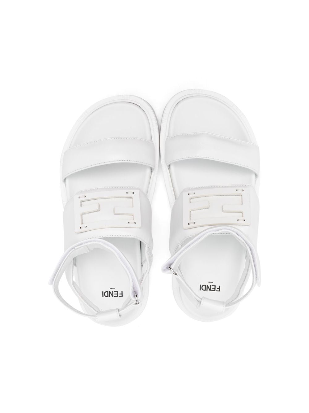 Shop Fendi Ff-logo Chunky Sandals In White