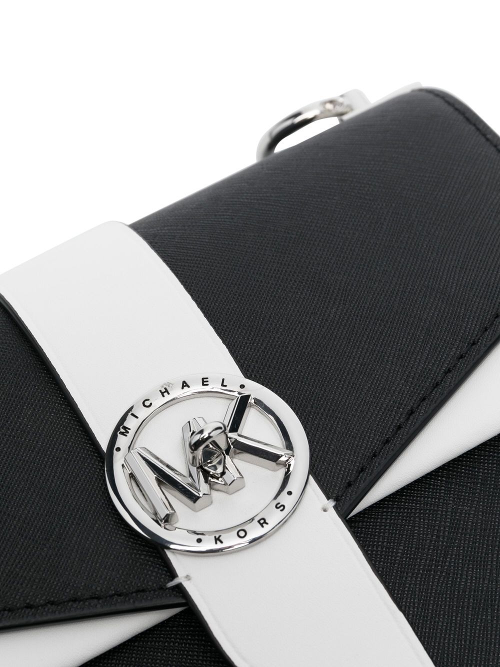 Shop Michael Michael Kors Greenwhich Leather Shoulder Bag In 黑色