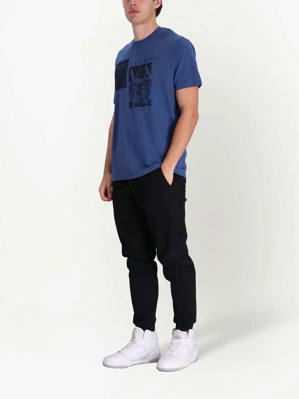 Armani Exchange T-shirt met logoprint - Blauw