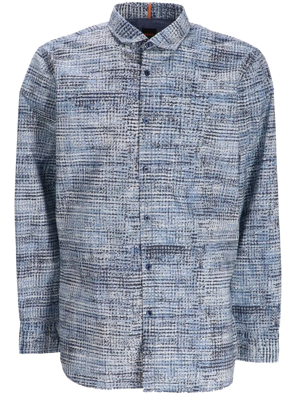 

BOSS patterned button-up shirt - Blue