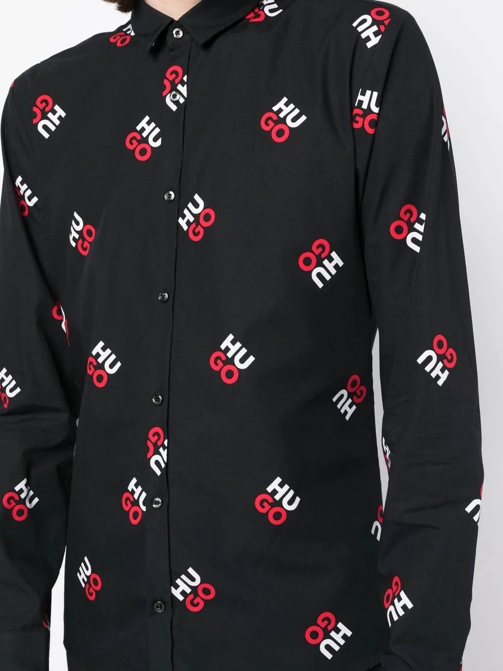 HUGO logoprint Cotton Shirt Farfetch
