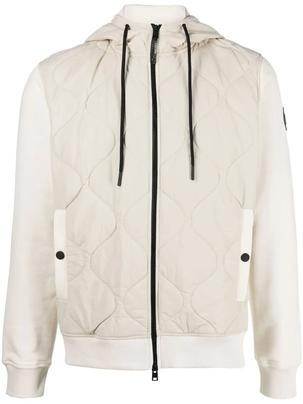 

Woolrich MixMedia panelled hooded jacket - Neutrals