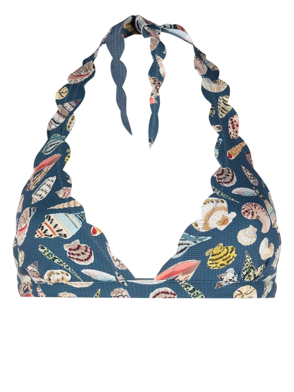 

Marysia seashell-print halterneck bikini top - Blue