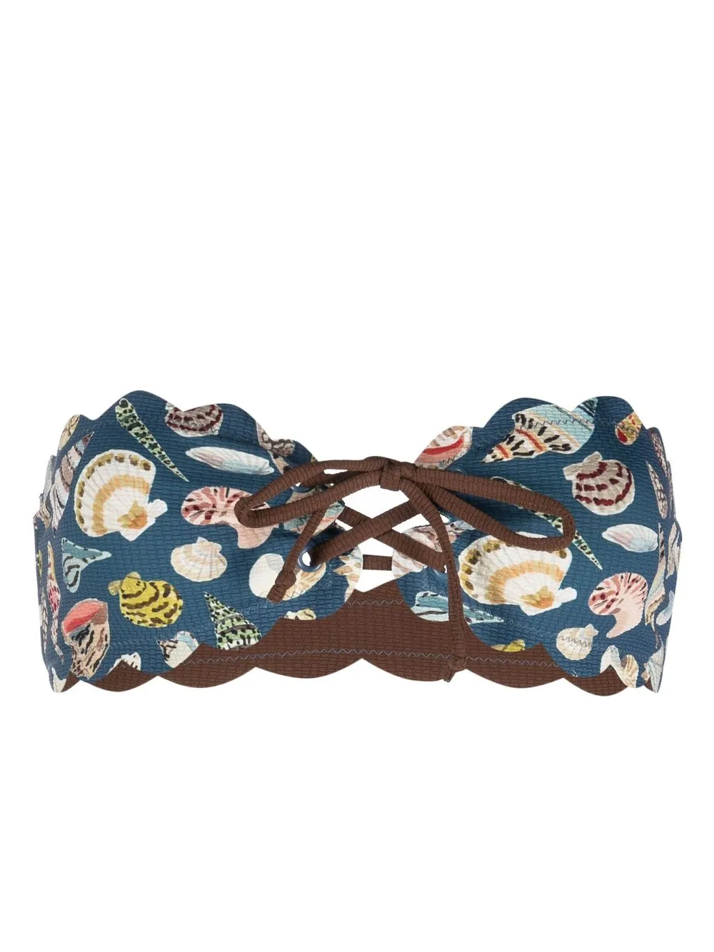 

Marysia seashell-print bandeau bikini top - Blue