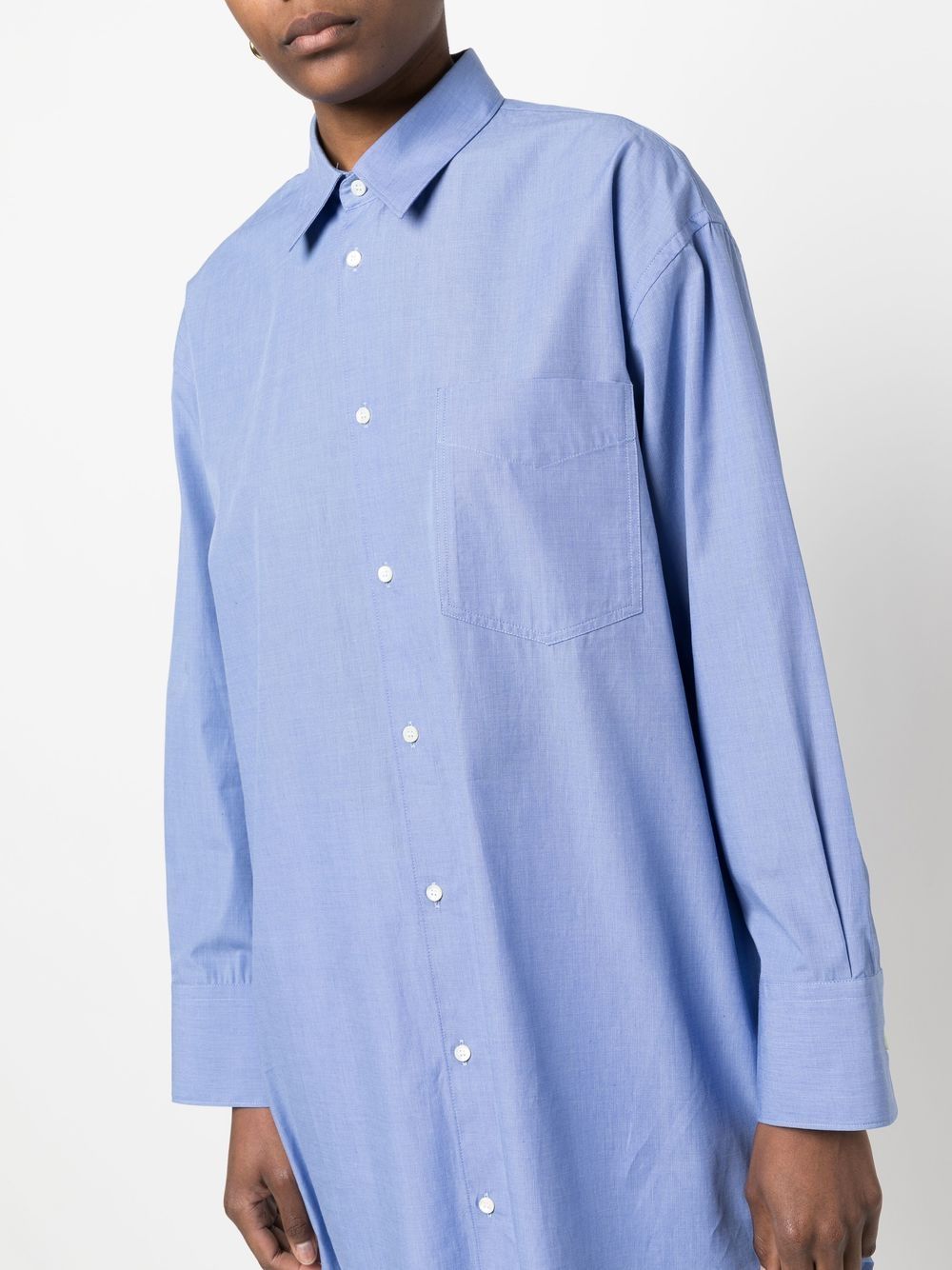 Shop Aspesi Long-sleeved Cotton Shirt In Blau