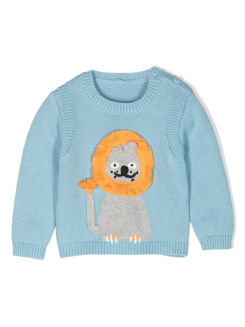 

Stella McCartney Kids intarsia-knit fringed-detail jumper - Blue