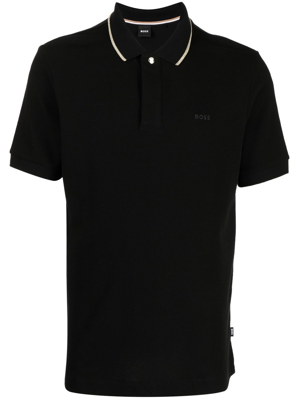 

BOSS striped tipping cotton polo shirt - Black