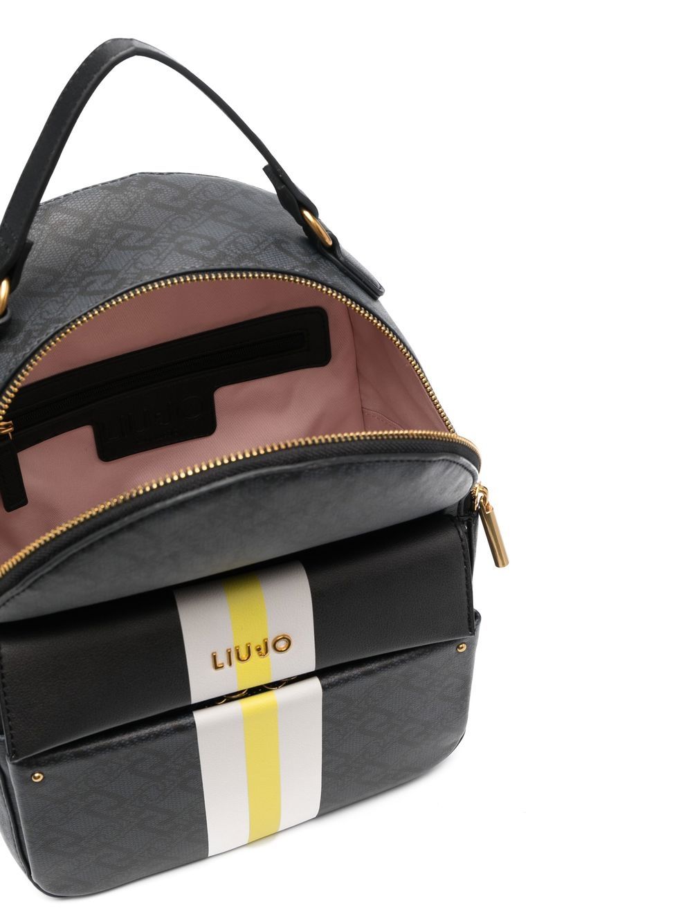 LIU JO Striped monogram-print Backpack - Farfetch