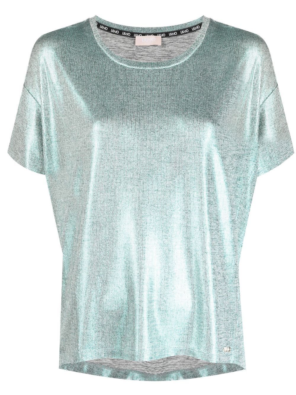 

LIU JO metallic-finish short-sleeved top - Blue