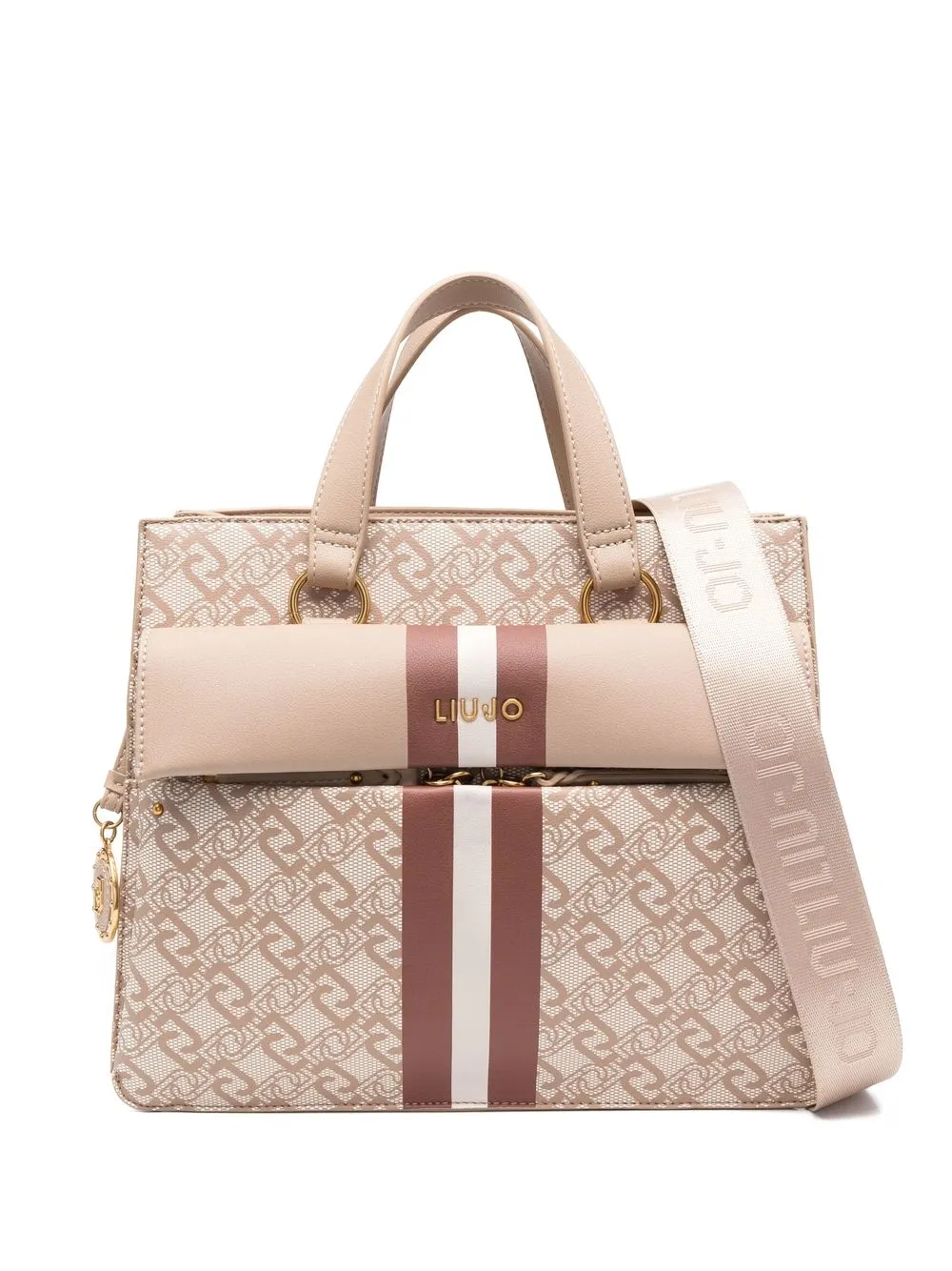 

LIU JO monogram-printed tote bag - Neutrals