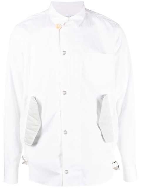 sacai camisa con bolsillos y solapa