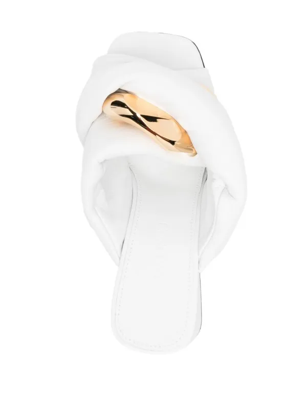 【JW Anderson】チェーン Twist fauxレザーミュール JW Anderson チェーン ツイスト レザーミュール | ブラック