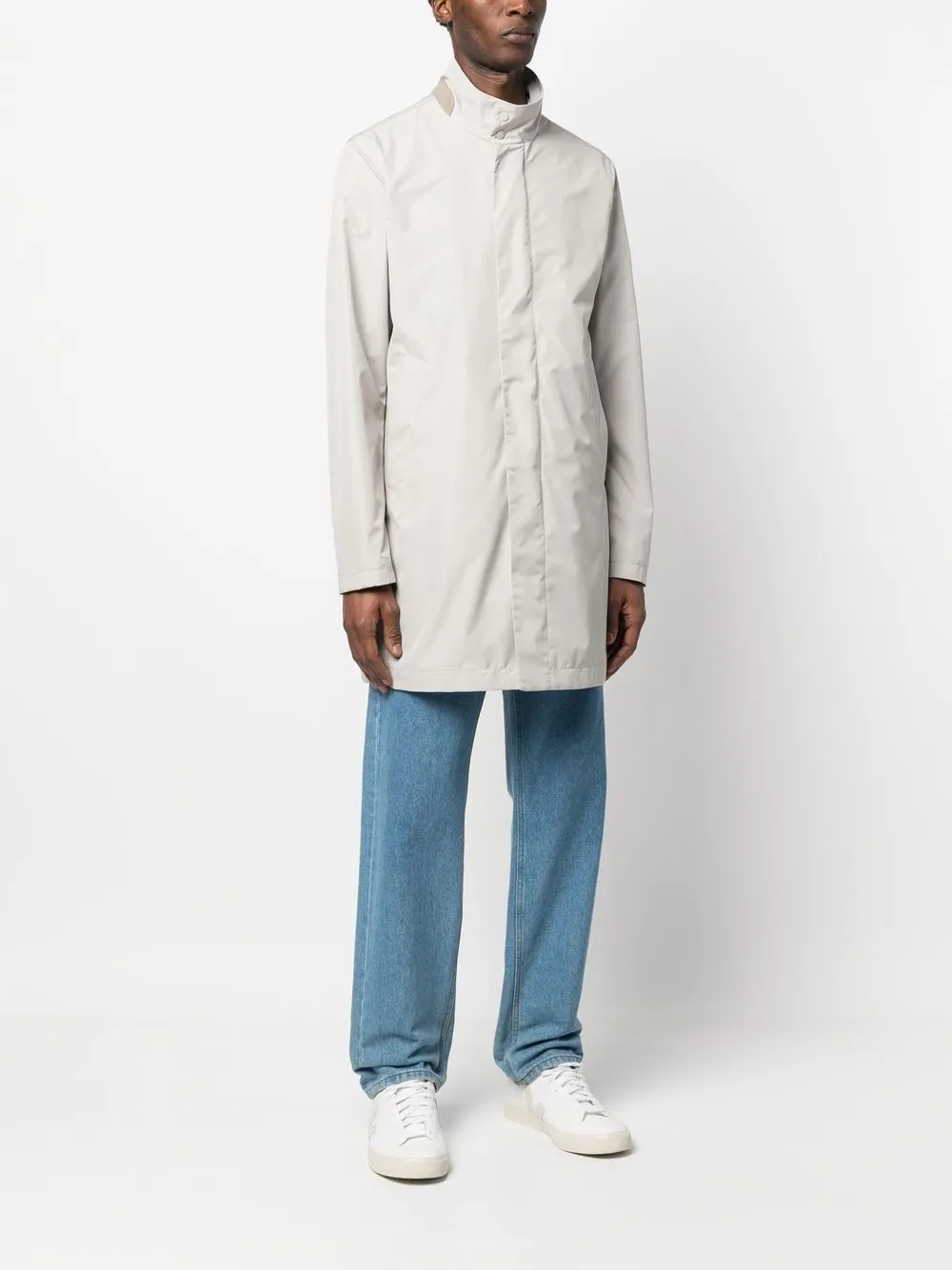 Herno Parka Coat In Neutrals