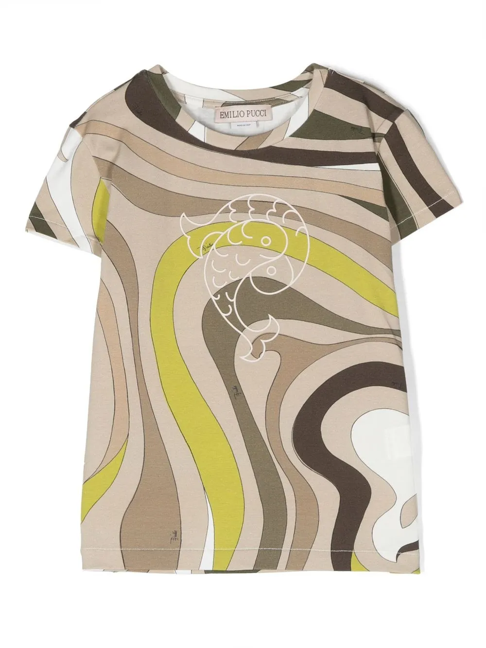 

PUCCI Junior wave-print short-sleeved T-shirt - Green