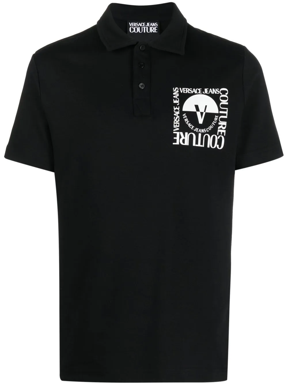 

Versace Jeans Couture playera tipo polo con logo estampado - Negro