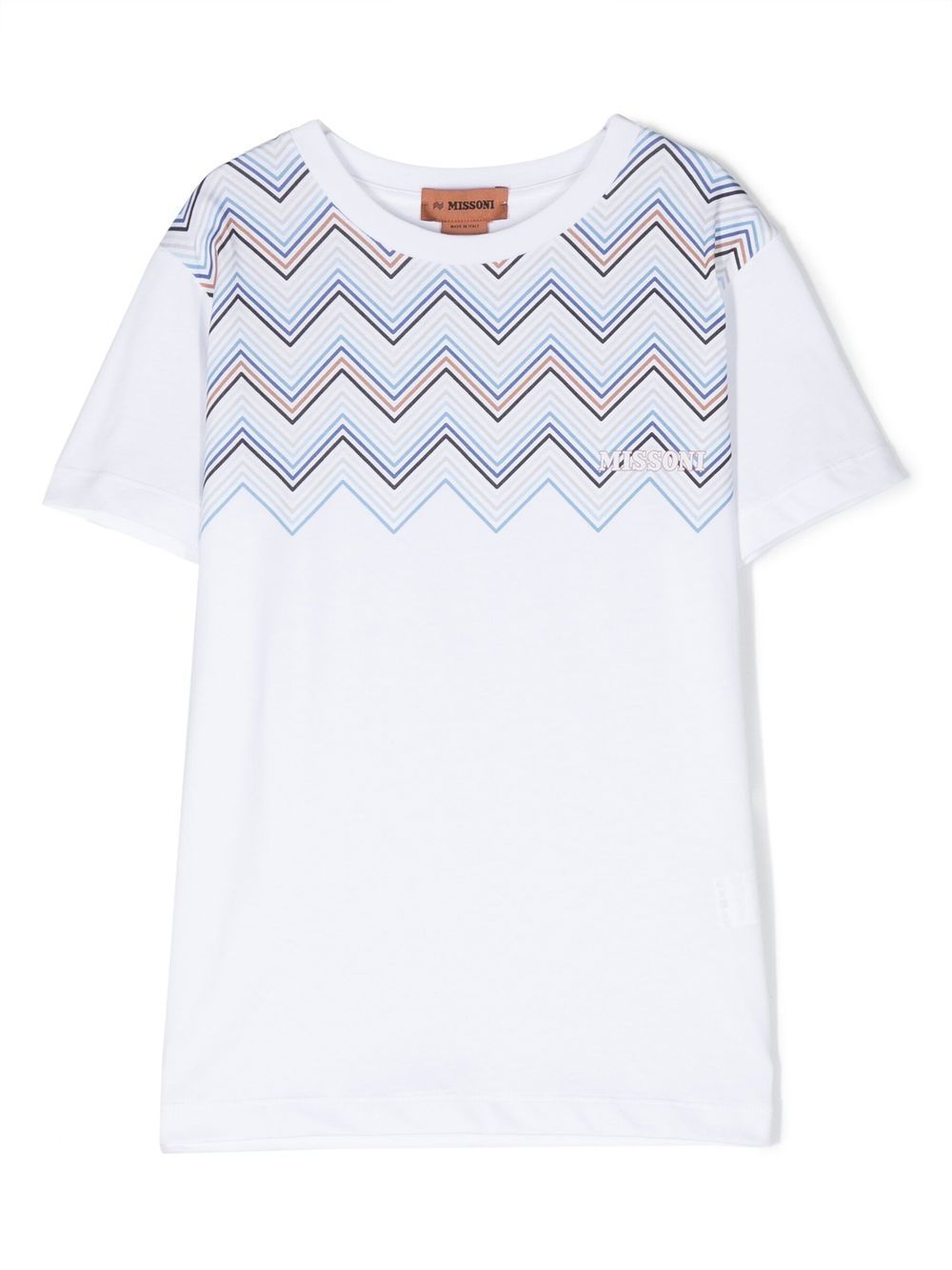 

Missoni Kids zigzag-print cotton T-shirt - White