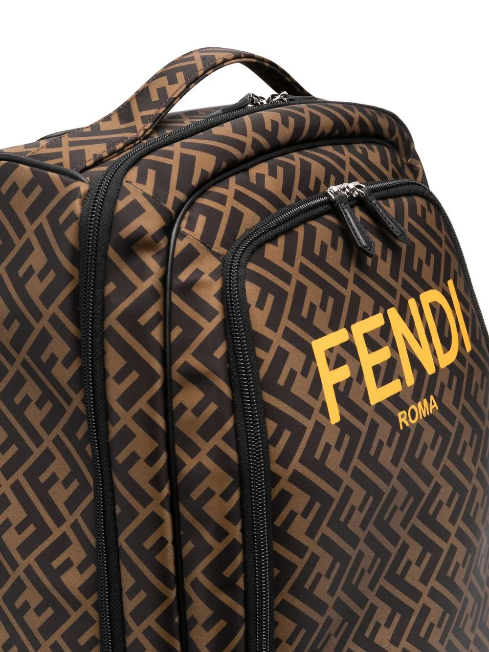 Shop Fendi Monogram-print Trolley Backpack In 褐色