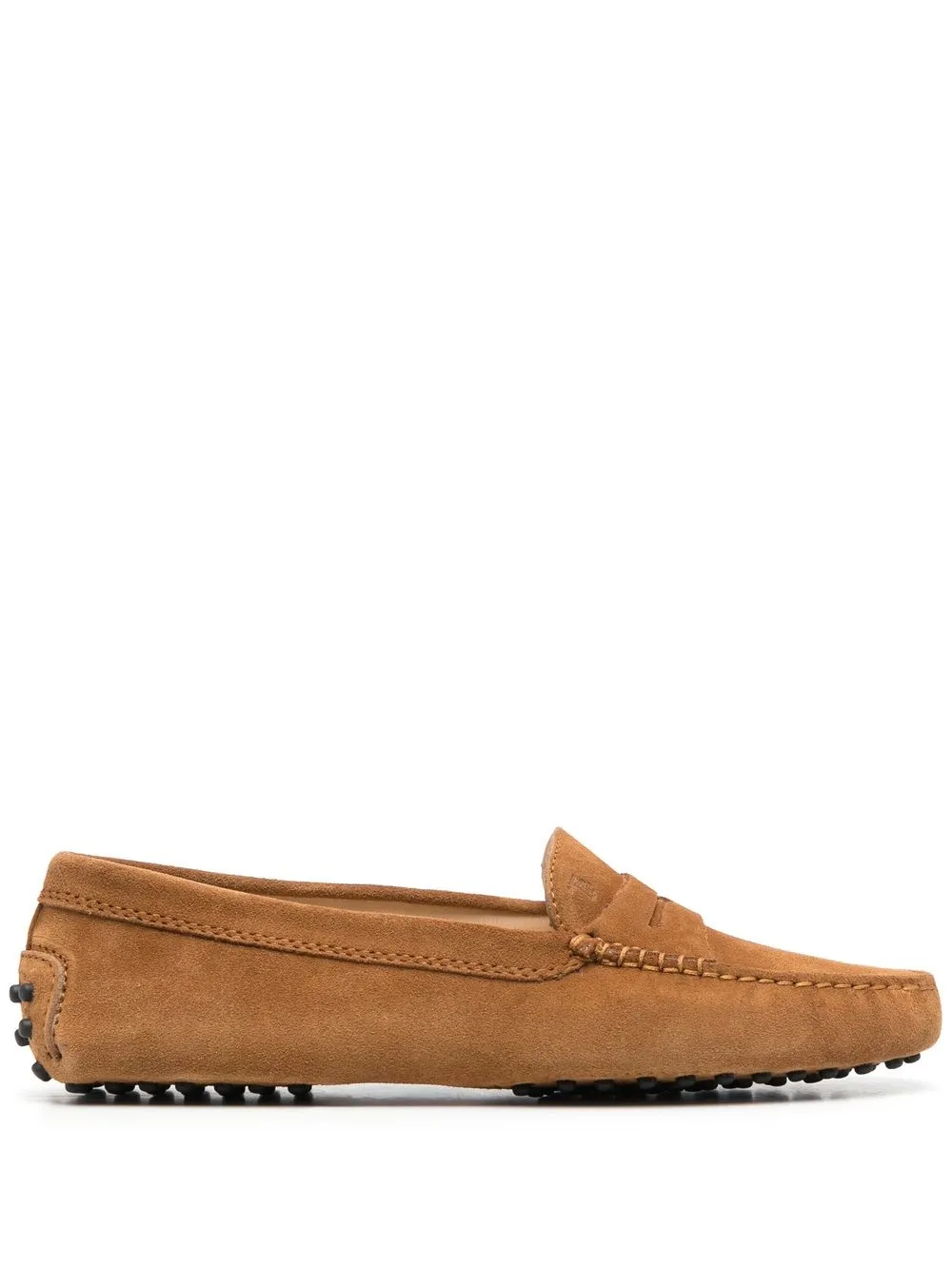 

Tod's almond toe suede loafers - Brown