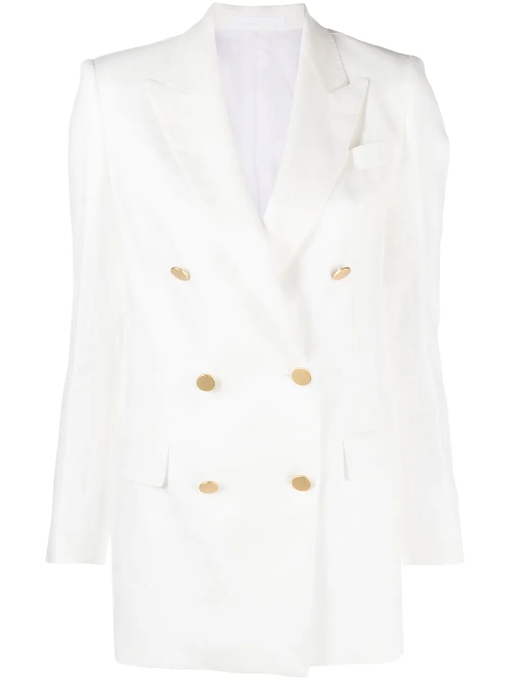 

Tagliatore double-breasted linen blazer - White