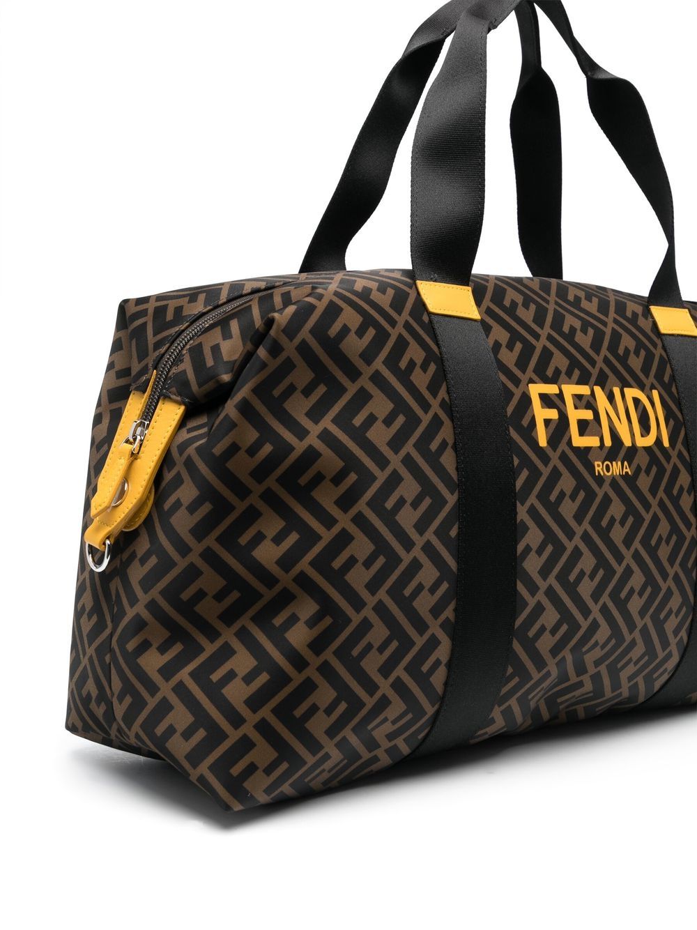 Shop Fendi Ff Monogram Print Bag In Black
