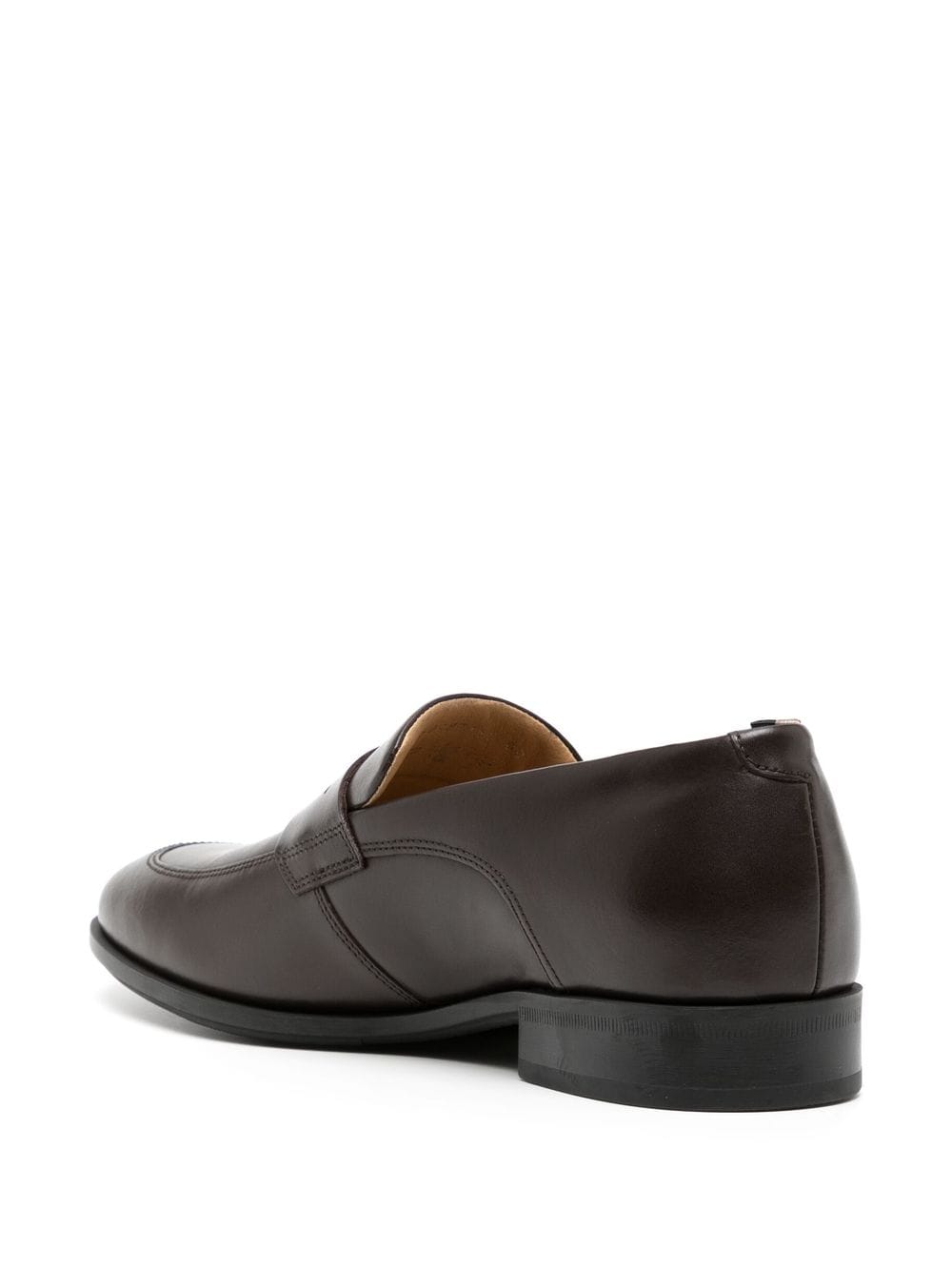 Shop Hugo Boss Colby Leather Penny Loafers In Braun
