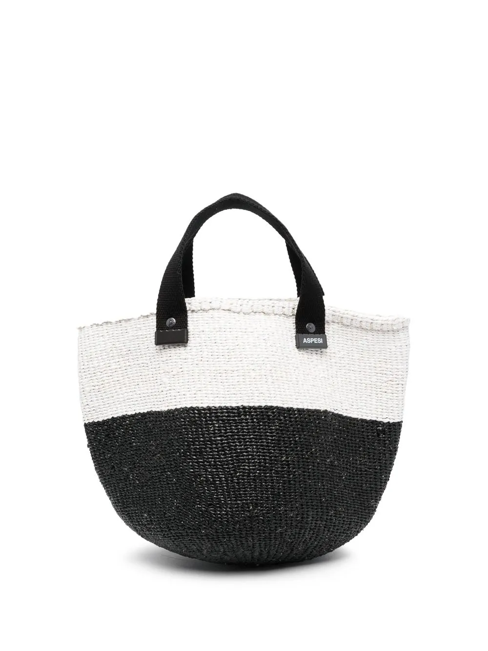 

ASPESI two-tone woven-raffia tote bag - Black