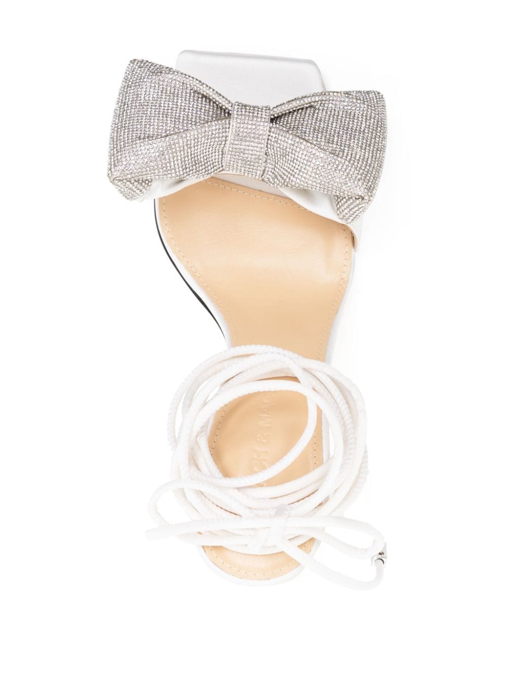 Shop Mach & Mach Nicole Bow Crystal-embellished Sandals In Silver