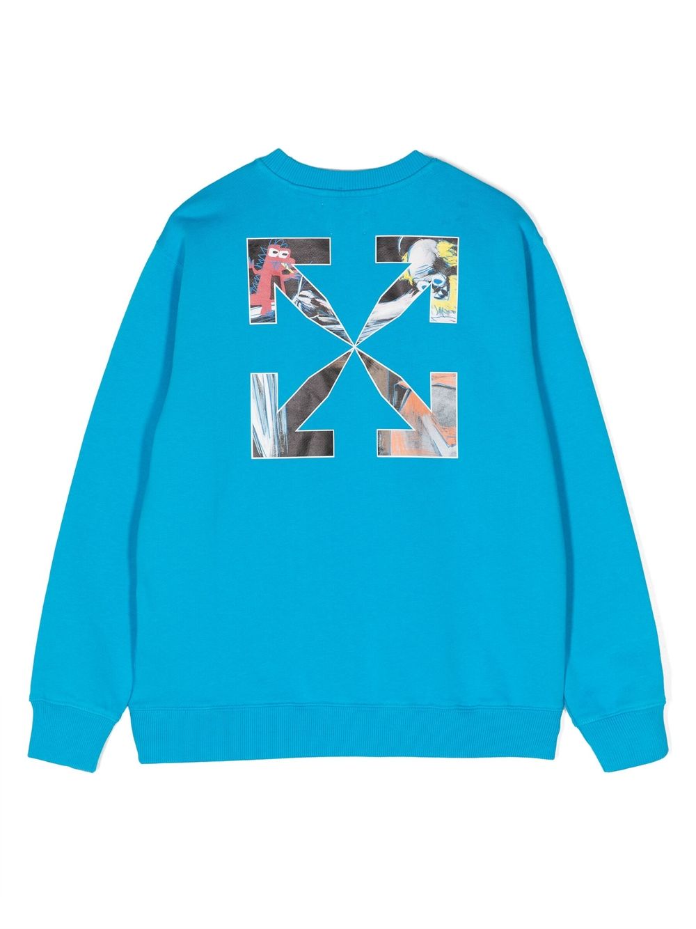 Off-White Kids Sweater met logoprint - Blauw