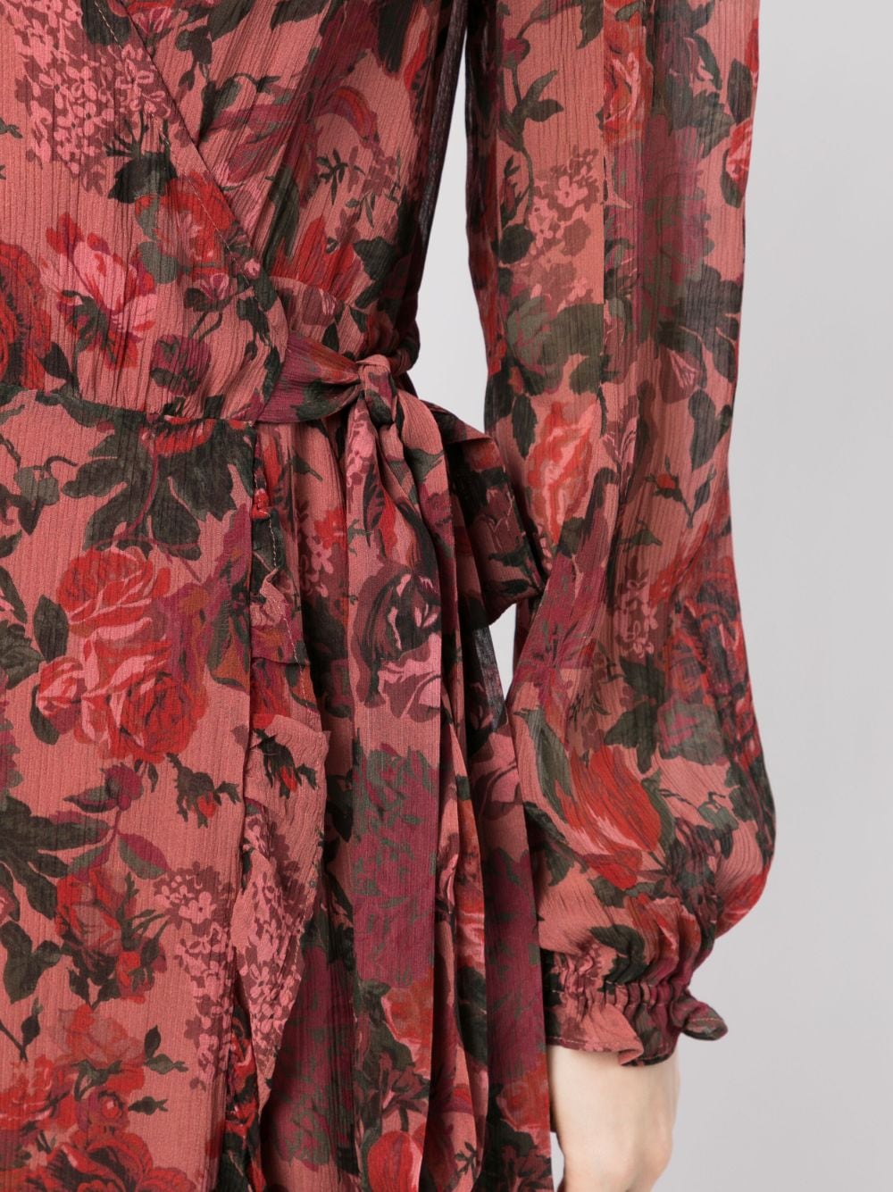 Shop Paige Rose-print Silk Dress In Rosa