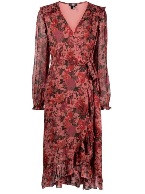 PAIGE rose-print silk dress
