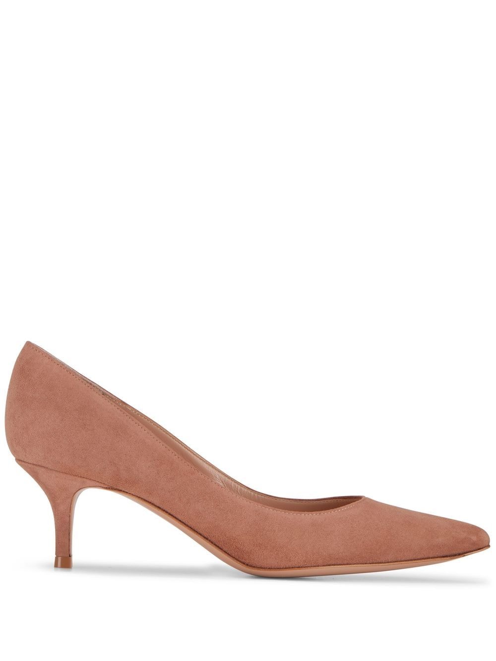 Shop Gianvito Rossi Pointed-toe Suede Pumps In Neutrals