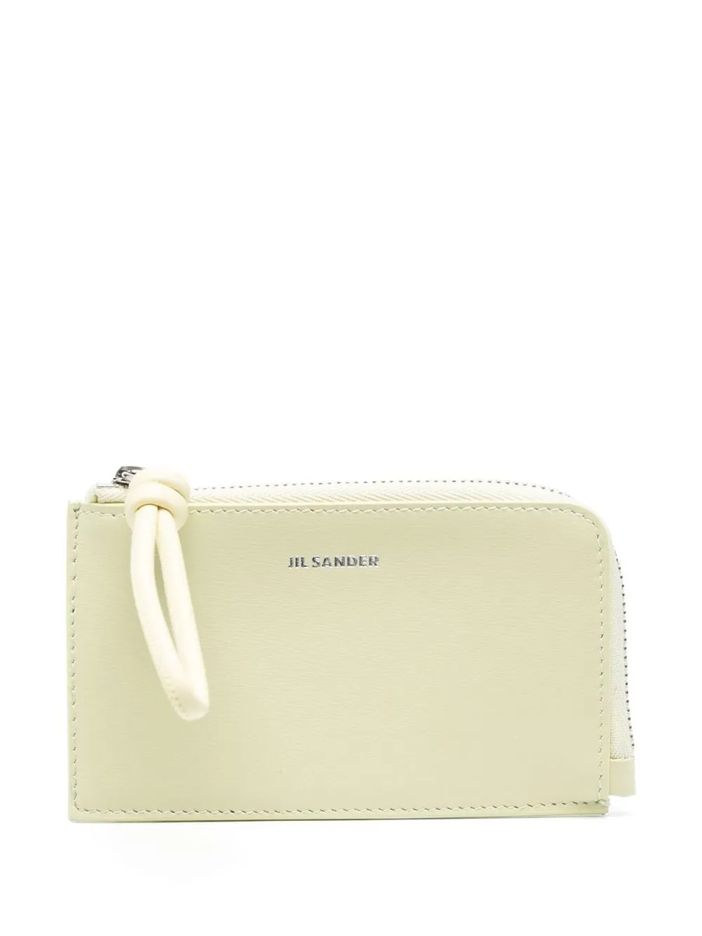 

Jil Sander logo-stamp zip-up leather purse - Green