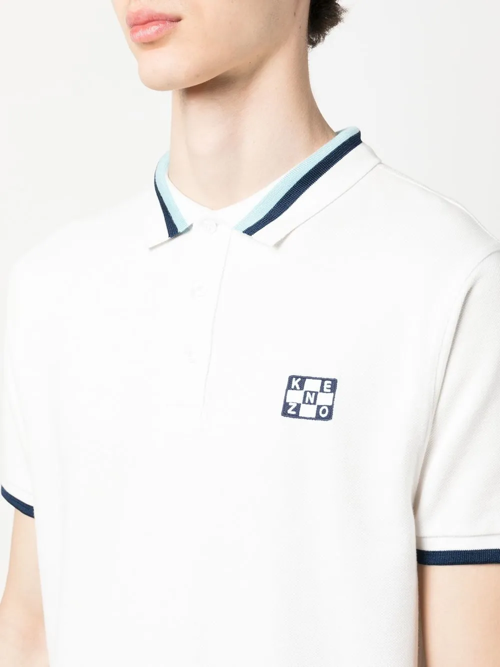 stripe-detail polo shirt
