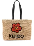 Kenzo Boke Flower straw tote bag - Neutrals