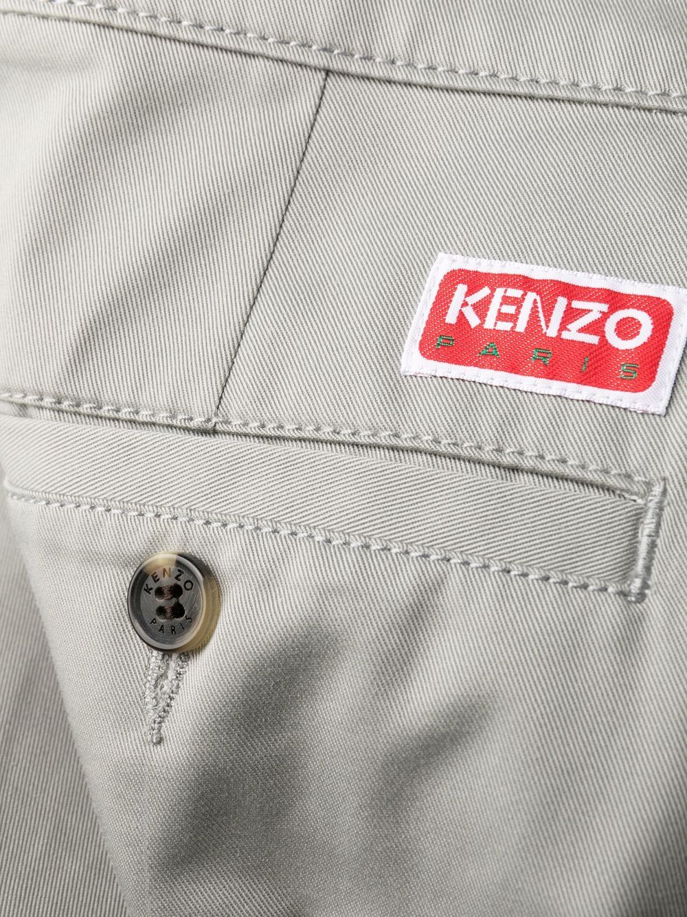 Kenzo logo-patch cropped chinos Men