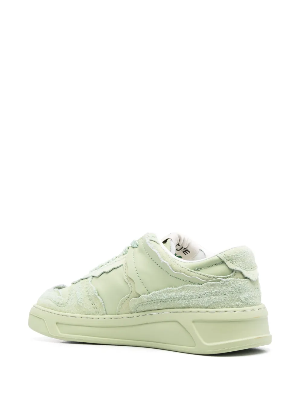 Msgm Panelled Low-top Sneakers In Green