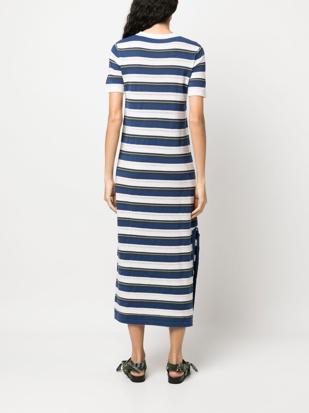 Shop Barrie Knitted Cashmere Dress In Blue