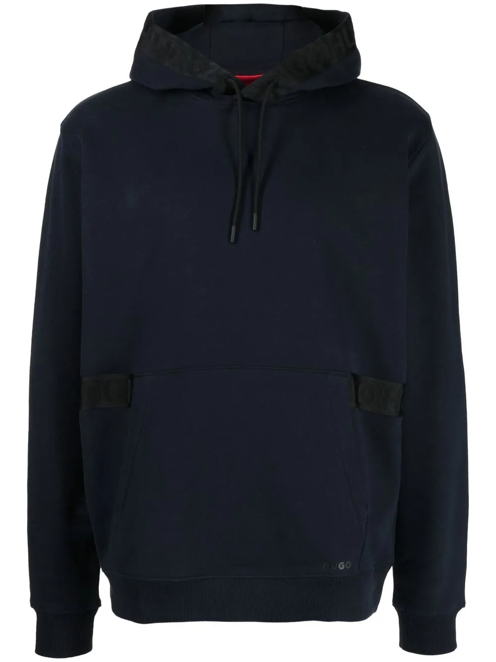 

HUGO logo-debossed strap pullover hoodie - Blue