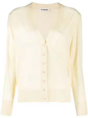 Jil Sander V-neck Wool Cardigan | Neutrals | FARFETCH CA