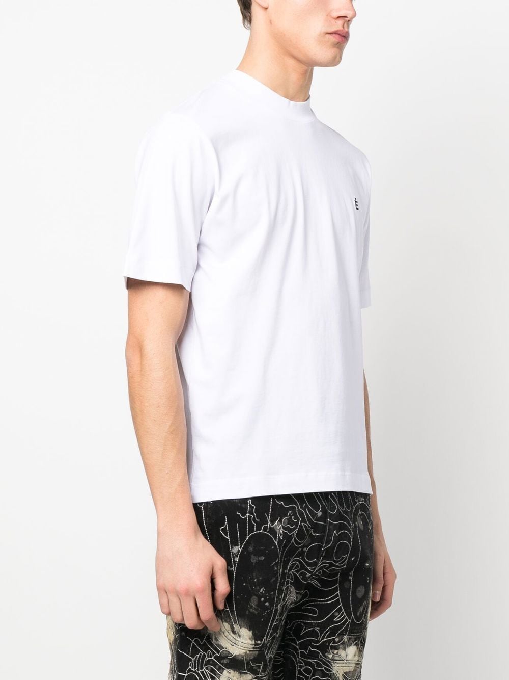 Shop Etudes Studio Logo-embroidered Organic Cotton T-shirt In Weiss