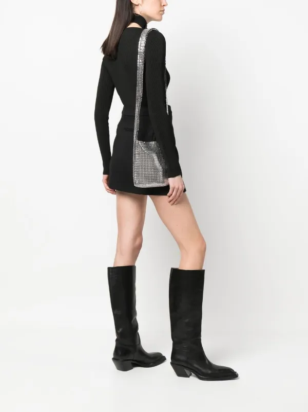 Rabanne Mini Pixel Shoulder Bag | Silver | FARFETCH