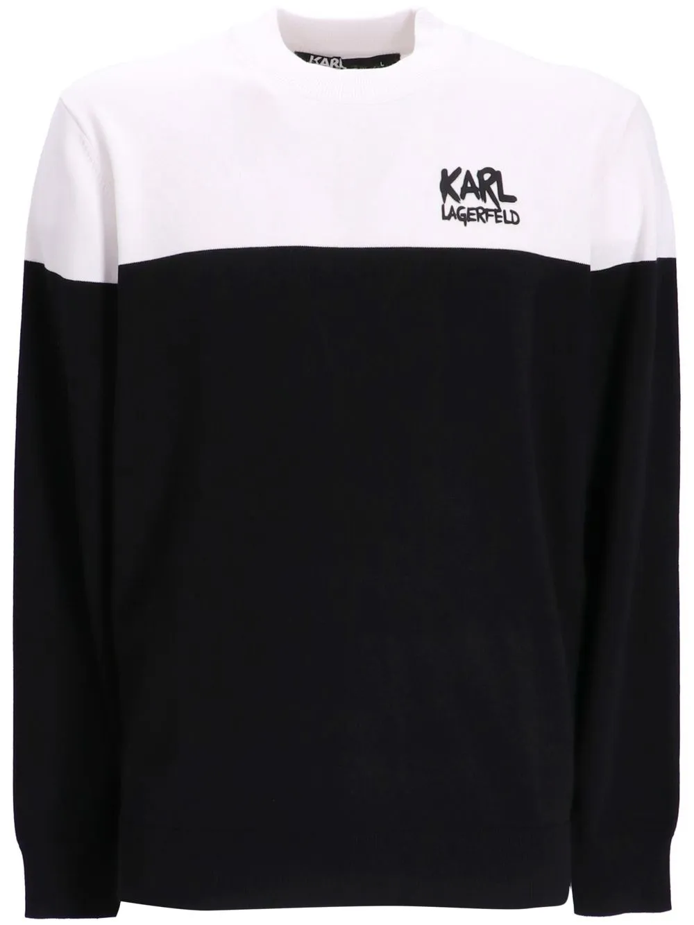 

Karl Lagerfeld two-tone logo-patch sweatshirt - Black