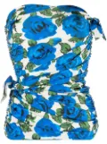Philosophy Di Lorenzo Serafini floral-print strapless top - Blue